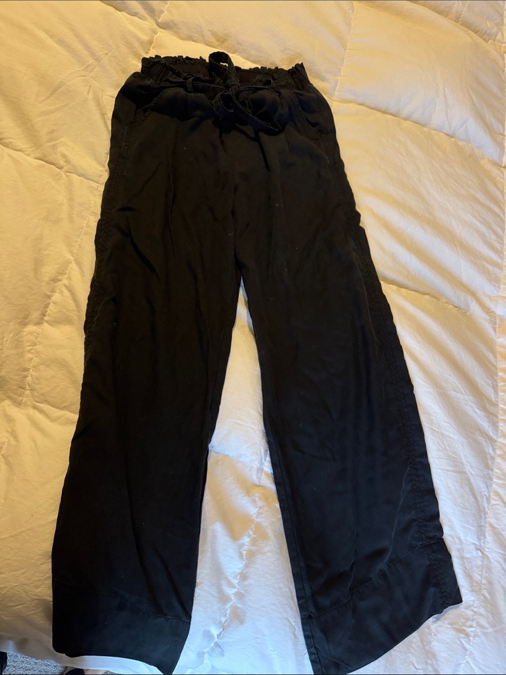Knox Rose Black Drawstring Wide-Leg Pants